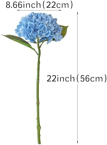 3PCS 22 Inch Realistic Artificial Hydrangea Flowers Blue