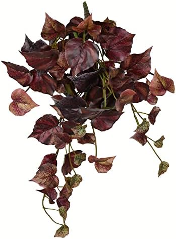 Vickerman 18 Inch Burgundy Grape Leaf Hanging Bush