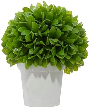 Deco 79 Artificial Topiary Foliage Ball with Beige Pot