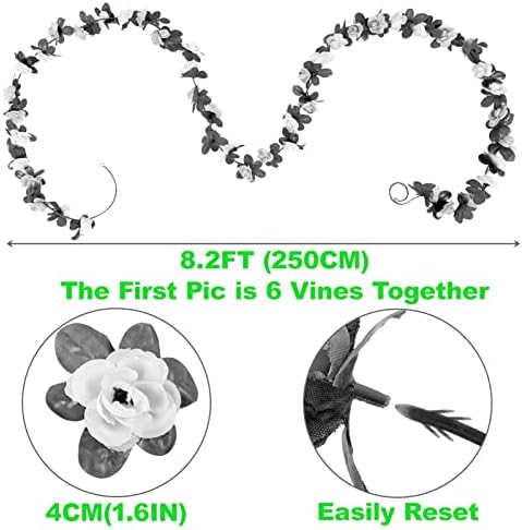 8 Pcs 66FT Artificial Rose Vine Garland for Home and Events