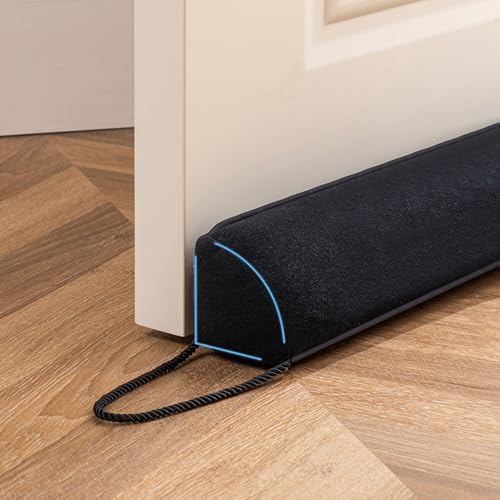 Sunolga 38 Inch Door Draft Stopper with Removable Cover Black