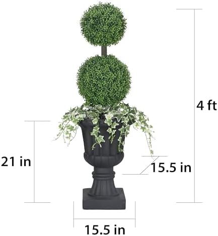 Puleo International 48 Inch Boxwood Artificial Topiary Tree