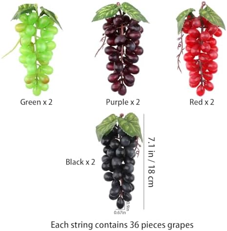 8 Bunches Artificial Grapes with 3 Grape Vines Hanging Decor