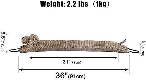 Marwood 36 Inch Decorative Snake Draft Stopper - Brown Dog
