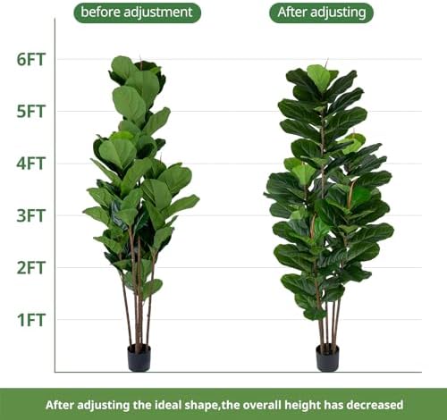 YEPDIN Faux Fiddle Leaf Fig Tree 6FT Artificial Plant