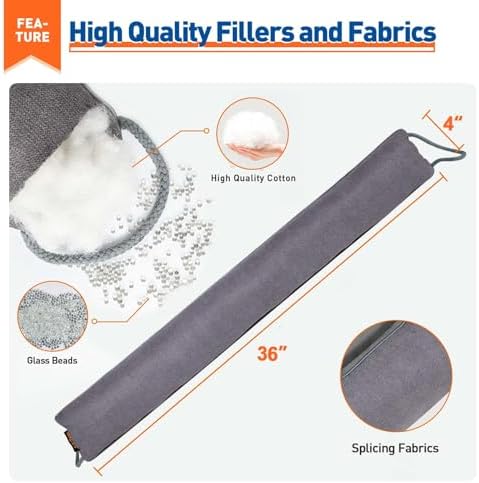 MAGZO 36 Inch Door Draft Stopper Gray