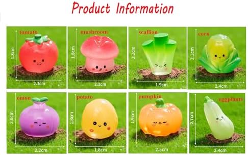16 Pack Glow-in-the-Dark Resin Vegetables Home Decorations