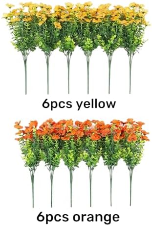 HyeFlora Artificial Fall Flowers Faux Mums Plants