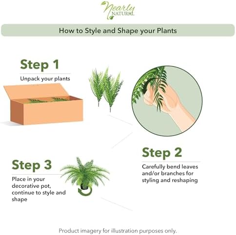 Nearly Natural 48-In Artificial Boston Fern Set of 2