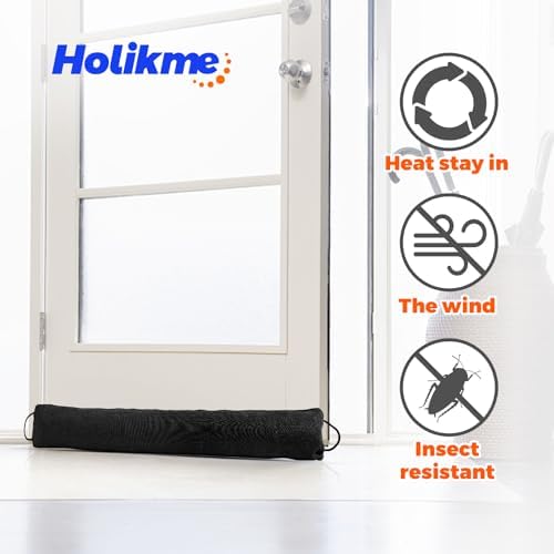 Holikme Weighted Door Draft Stopper 36 Inch Black