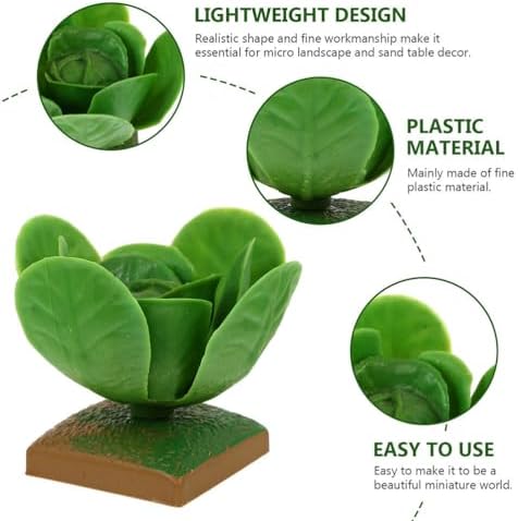 Fomiyes Simulated Cabbage Ornaments 6Pcs Artificial Plastic Green Cabbage Decor