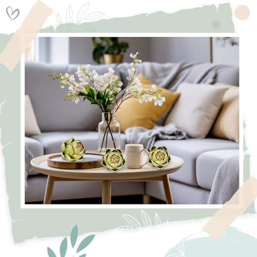 Timgle 4 Pcs Green Artificial Artichokes for Decorations