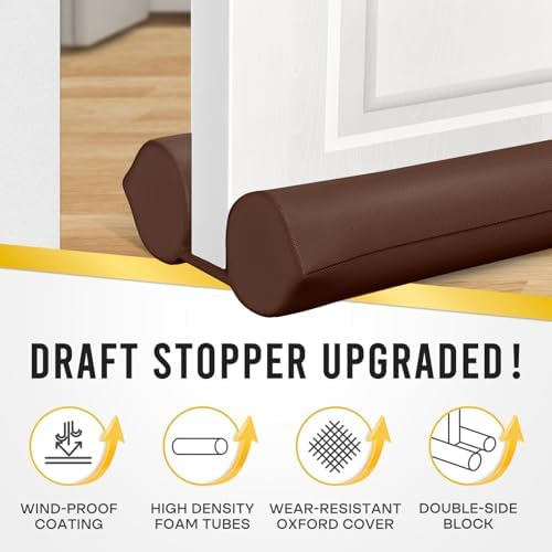 Comfyanno Under Door Draft Stopper - Brown 30 to 36 Door Fit
