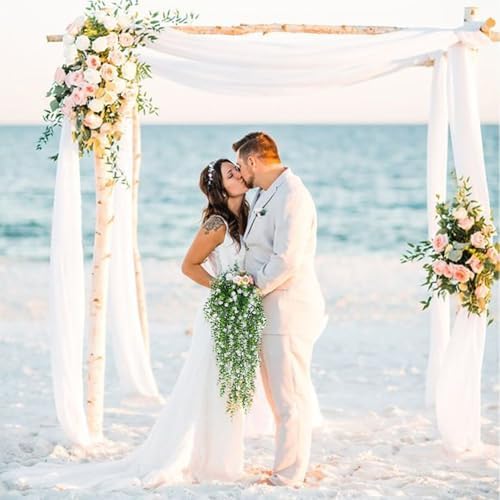 WEISPARK Artificial Hanging Flowers 4pcs White Garland