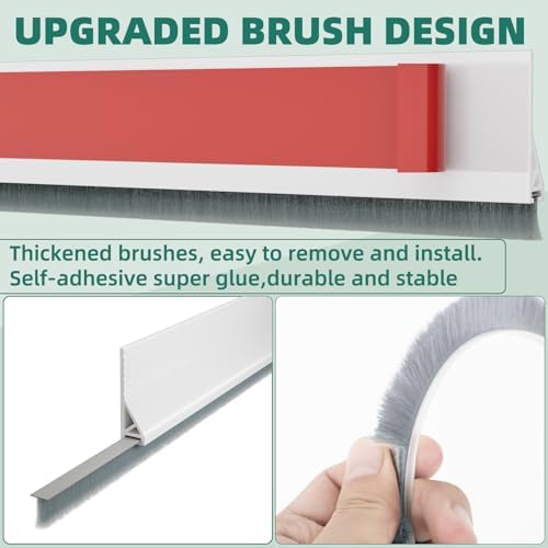 Vannesse Door Draft Stopper with Brush 39 Inch 2 Pack