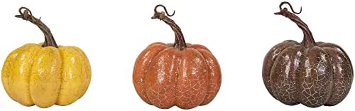 Northlight Crackle Finish Fall Pumpkins Set of 3