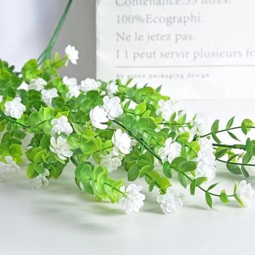WEISPARK Artificial Hanging Flowers 4pcs White Garland