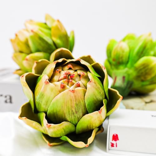 Gresorth 3 Pcs Artificial Artichoke Green Decoration