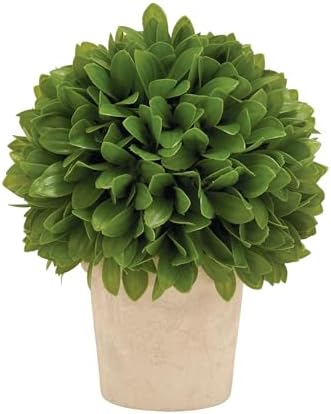 Deco 79 Artificial Topiary Foliage Ball with Beige Pot