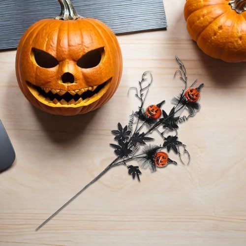 3pcs Artificial Maple Leaf Halloween Black Twigs Decor