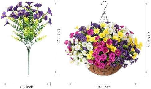 Ivydale Artificial Hanging Morning Glory Flowers Basket