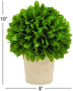 Deco 79 Artificial Topiary Foliage Ball with Beige Pot