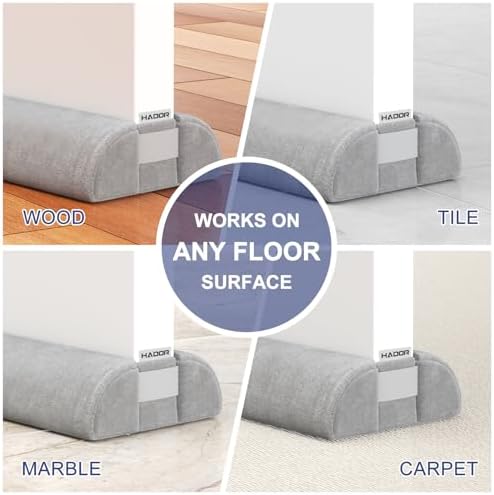 Hador 36 Inch Door Draft Stopper Grey Double Sided