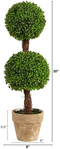 Nearly Natural 25ft Boxwood Double Ball Topiary Artificial Tree