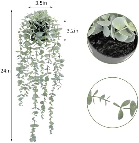 COCOBOO 2pcs Artificial Hanging Eucalyptus Plants for Home Decor