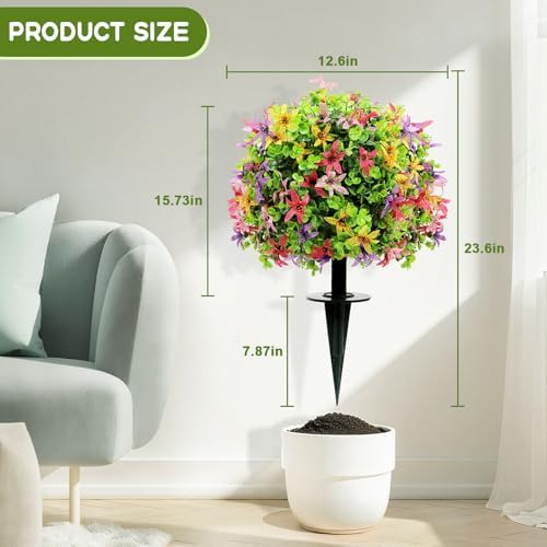 AXHJ 23 Inche Artificial Topiary Ball with Flowers