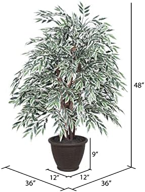 Vickerman 4 Foot Artificial Variegated Smilax Bush with Container
