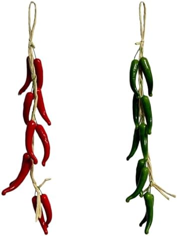 2 Strings Artificial Chili Pepper Hanging Decor