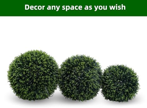 Garvee Artificial Cedar Topiary Balls 2 Pcs 19 Inch