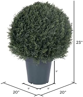 Vickerman Artificial Pond Cypress Topiary Ball - Two Tone Green - 20 UV Resistant