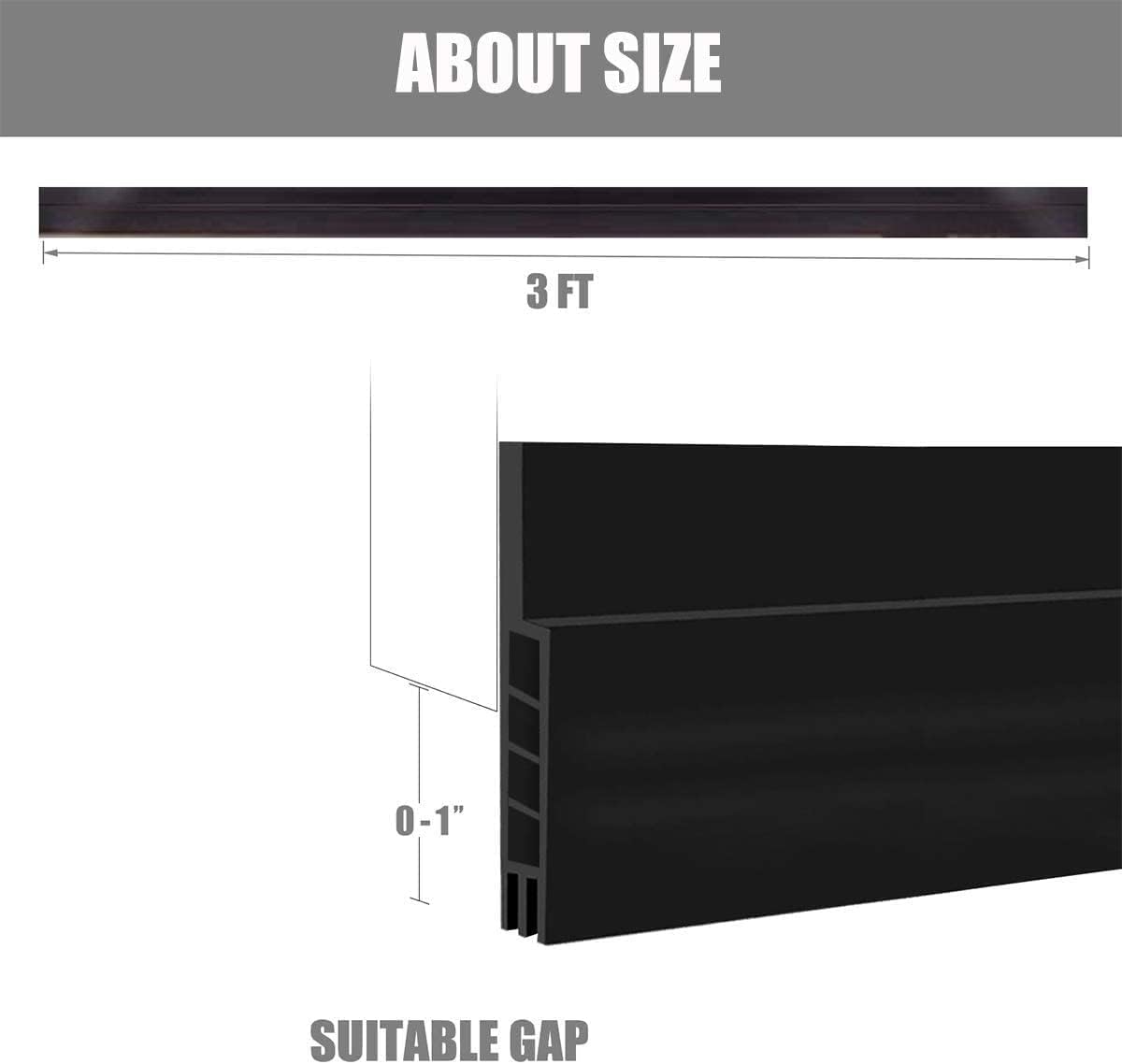 Suptikes 2 Pack Door Draft Stopper Black