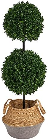 Nearly Natural 35ft Boxwood Double Ball Artificial Topiary Tree