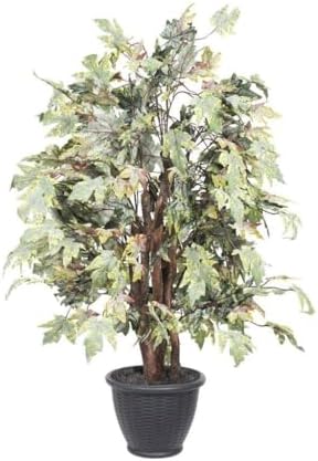 Vickerman 4 Foot Frosted Maple Artificial Bush with Gray Container
