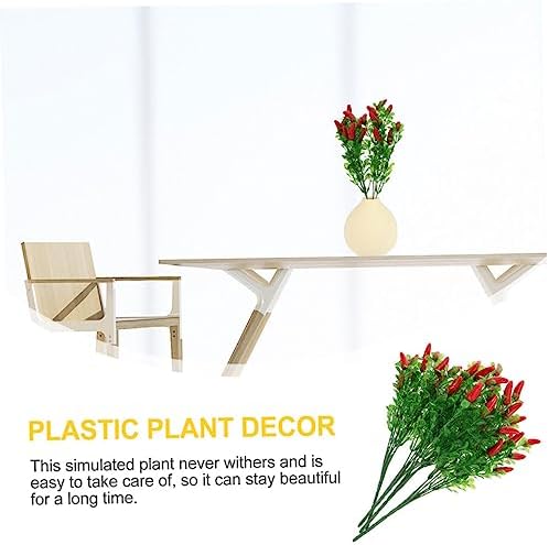 2Pcs Lifelike Artificial Chili Pepper Branches for Home Decor