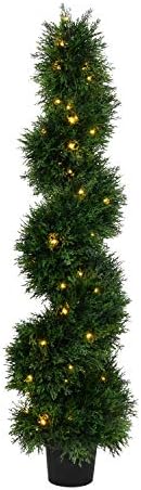 Vickerman Pre-Lit LED Cedar Topiary Spiral Tree 4ft Tall