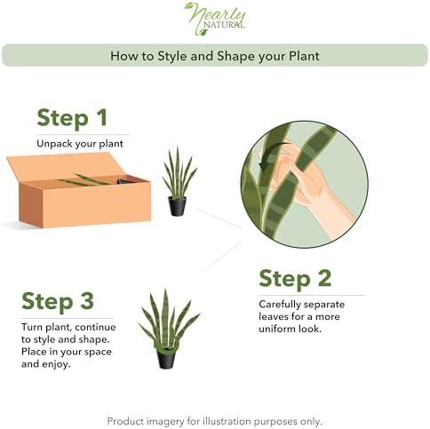 Nearly Natural Green 35in Sansevieria with Black Planter