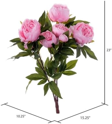 Vickerman 23 Inch Artificial Pink Peony Brush