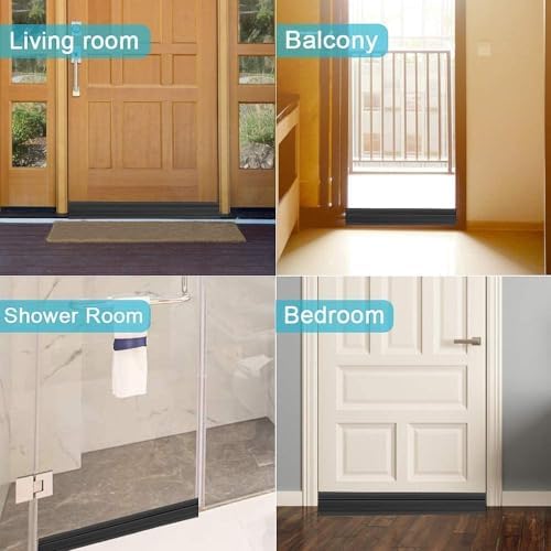 Suptikes 2 Pack Door Draft Stopper Black