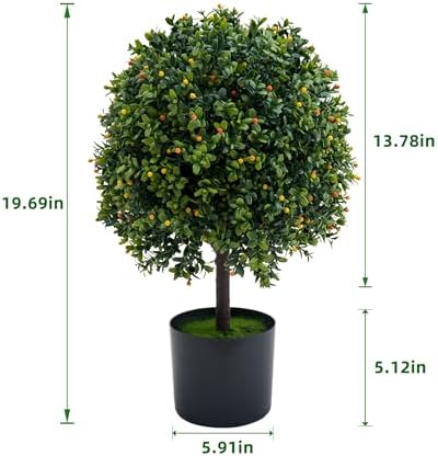 GarveeHome Artificial Topiary Trees Set of 2