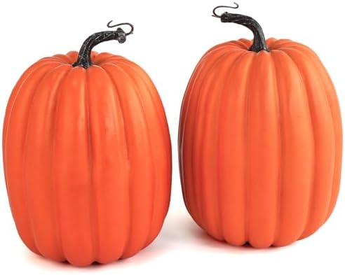 Artmag 8 Inch Artificial Pumpkins 2PCS Fall Decor