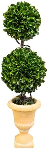 Admired By Nature 18 H Artificial Boxwood Topiary with Double Ball in Pot