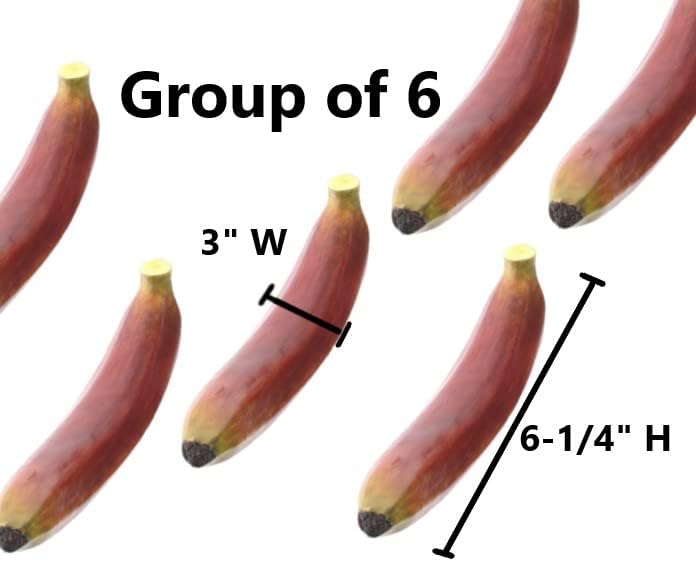 Factory Direct Craft Realistic Artificial Red Bananas Pack of 6