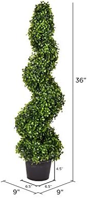 Vickerman Artificial Boxwood Spiral Tree 3 Foot Tall