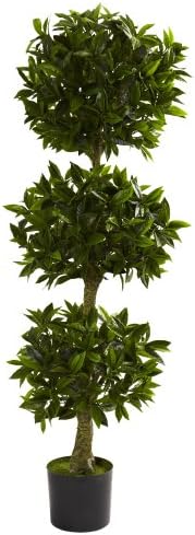 Nearly Natural 5ft Triple Bay Leaf Topiary UV Resistant