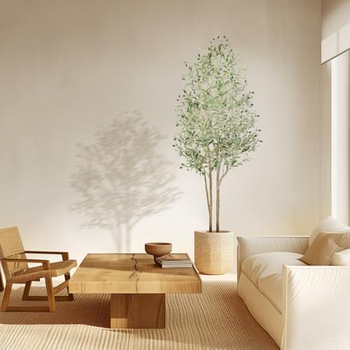 6ft Artificial Olive Tree with Natural Wood Trunk and Lifelike Fruits