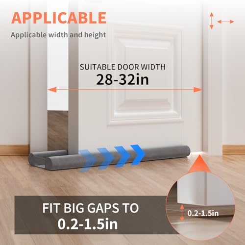 BKSAI Door Draft Stopper 28-32in Grey